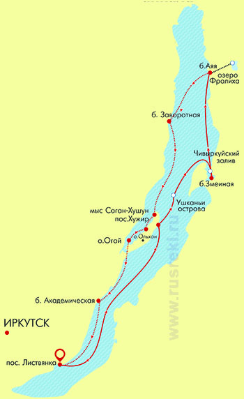План круиза "Пробуждение Байкала" 7 дней на теплоходе "Александр Великий"