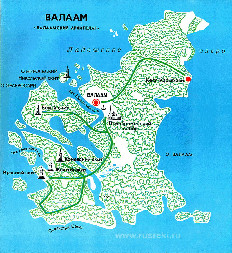 Карта острова Валаам